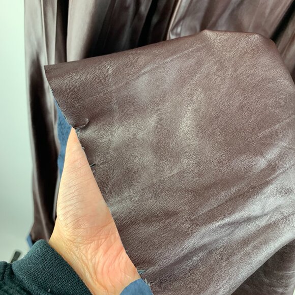 Zara Faux Leather Brown Pleated Full Maxi Skirt - Picture 7 of 11